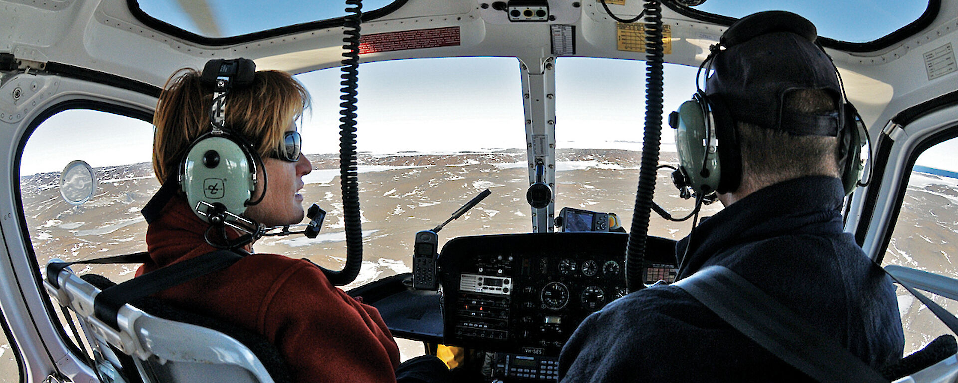 Jesse in a helicopter flying over Davis