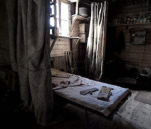 Dr Raymond Priestley’s section of Shackleton’s Cape Royds hut.