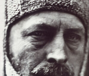 Douglas Mawson in 1931, wearing the balaclava Marion was inspired to replicate.