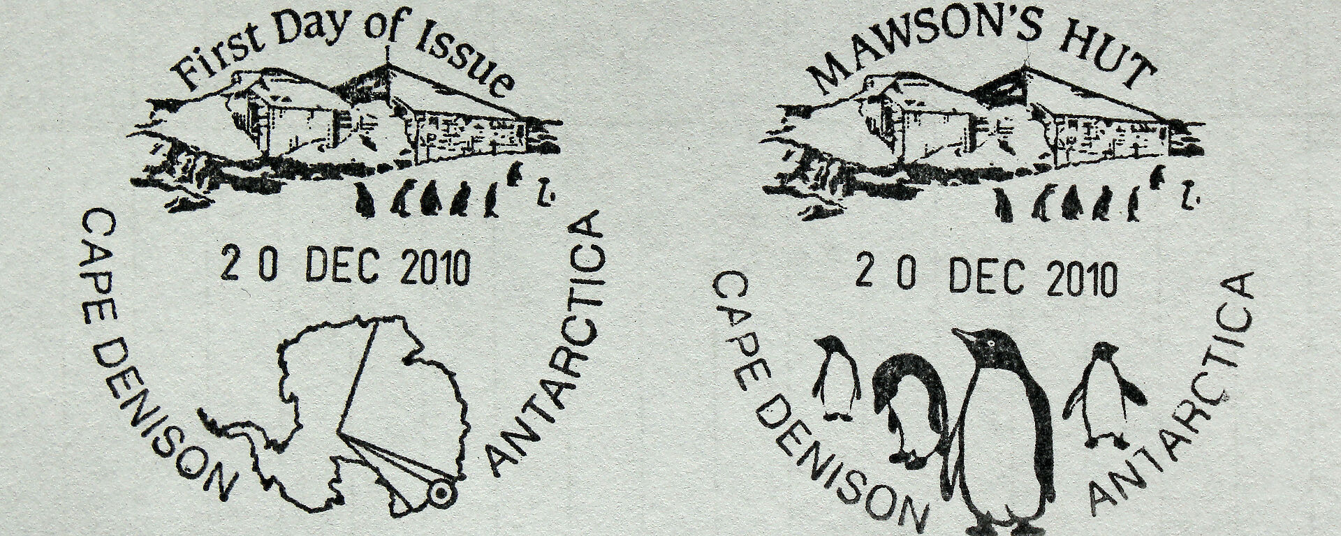 Cape Denison postmarkers for 2010.