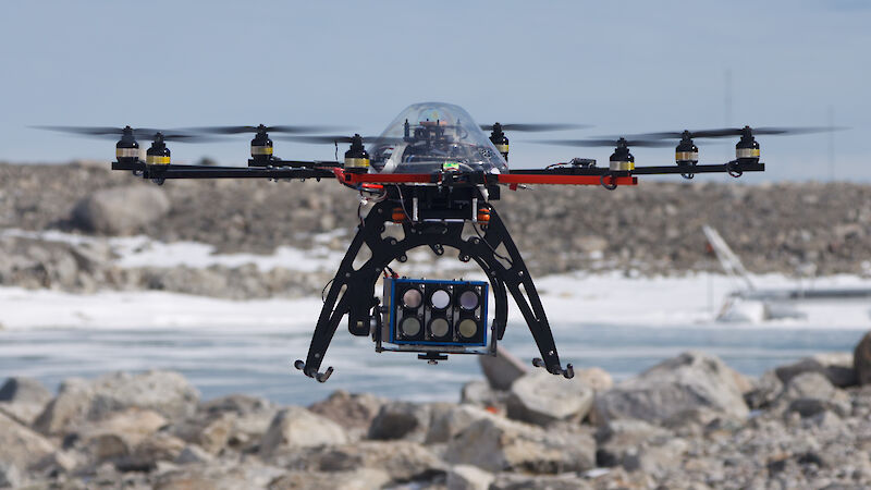 The OktoKopter in Antarctica.