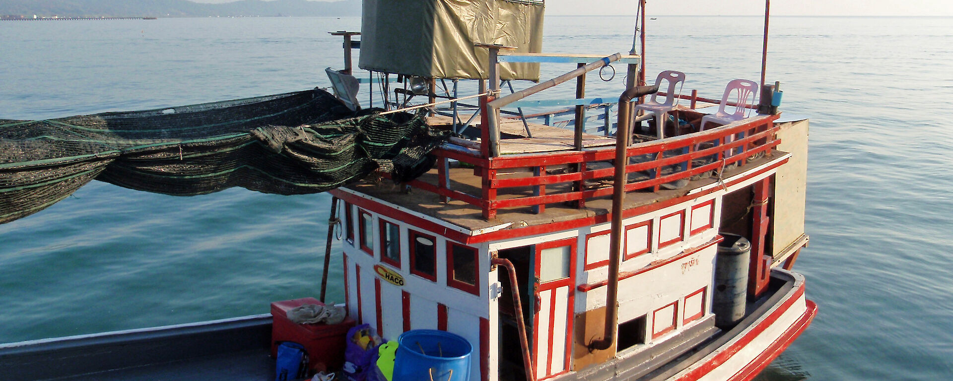A Thai vessel that Professor Hines’ research team will use to undertake the cetacean survey work.