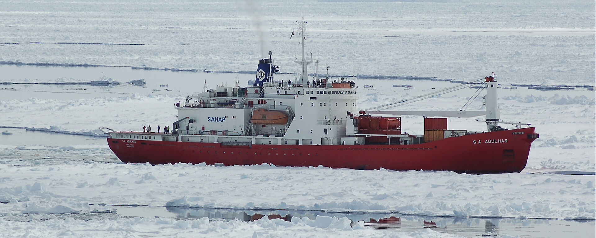 The South African Antarctic resupply vessel S.A. Agulhas.
