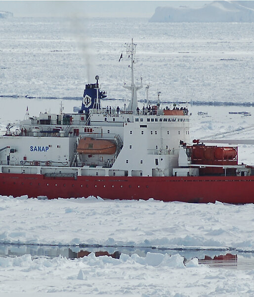 The South African Antarctic resupply vessel S.A. Agulhas.