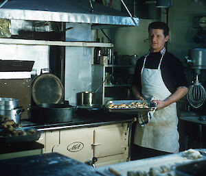 The Aga stove was a key feature of the newly erected Biscoe Hut (ca. 1955).