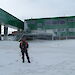 Project Engineer Mark Pekin in front of the new Living Quarters