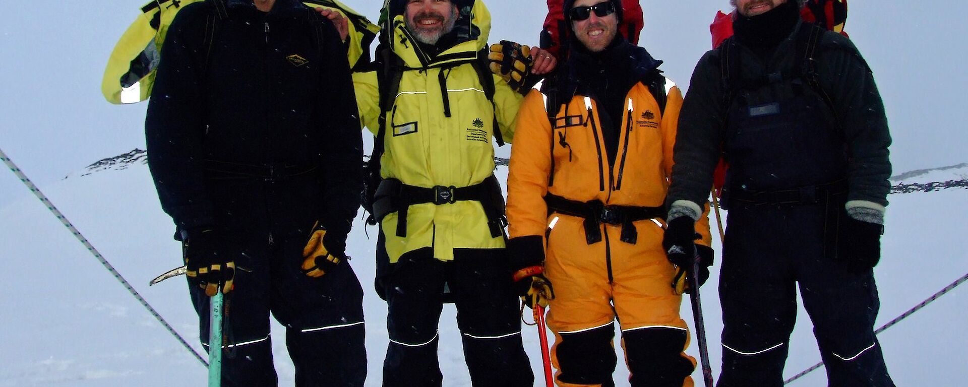 Part of the research team in Antarctica in 2008 L-R: John Rich, Rick Cavicchioli, Federico Lauro and Mark Brown.