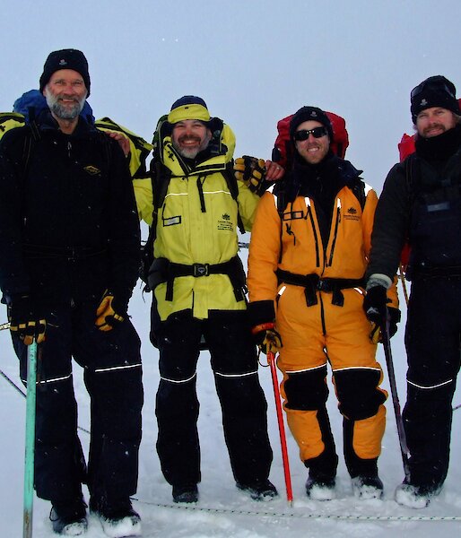 Part of the research team in Antarctica in 2008 L-R: John Rich, Rick Cavicchioli, Federico Lauro and Mark Brown.