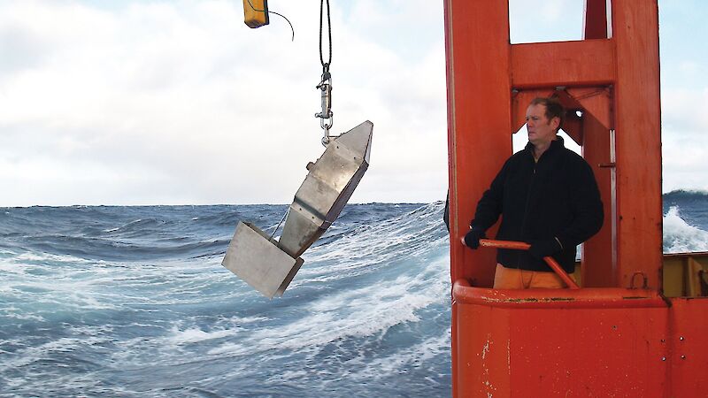 The Continuous Plankton Recorder is towed behind ships and collects plankton in a fine mesh filter.