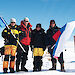 The inspection team at Vostok, L-R: Tim Bolotnikoff, Tony Worby, Gillian Slocum and Vostok Station Leader Alexey Turkeev