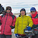 Assistant producer Bang Bo-Hyun (left), cameraman Song In-Hyuk and senior producer Kim Jin-Man at Mawson station in March this year.