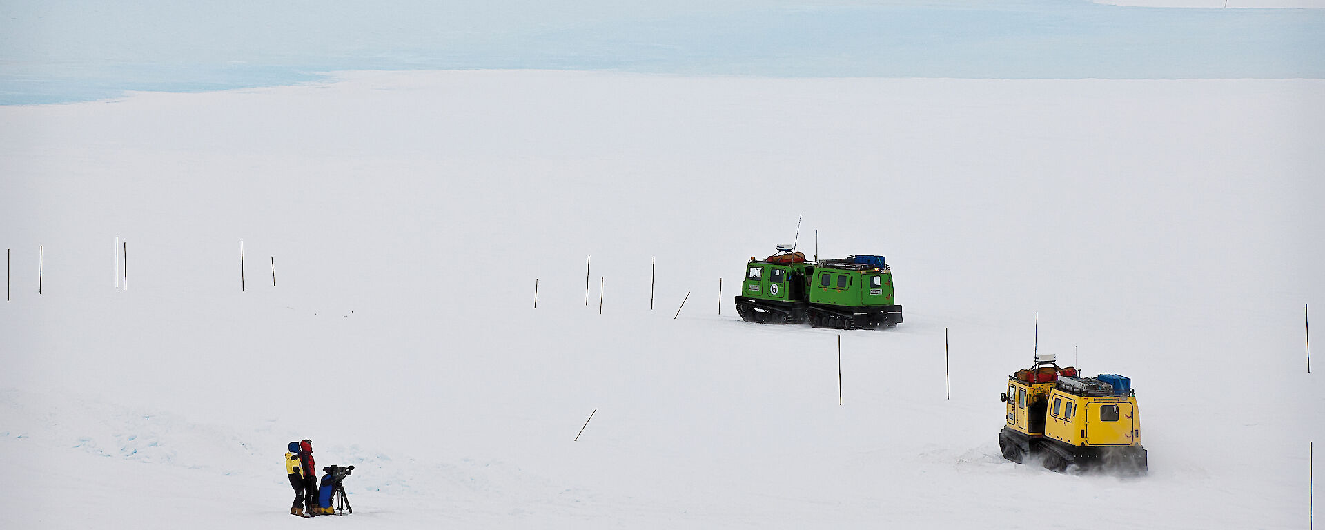 The Korean film crew film Hagglund training at Mawson.