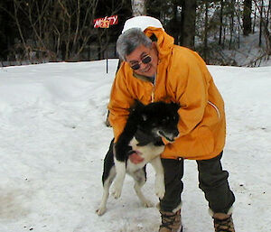 Gordon Bain with Misty at the Voyager Outward Bound School.
