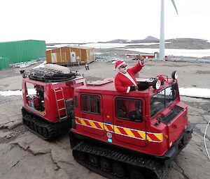 Santa arrives in a Hägglunds