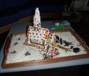 A church made from gingerbread and lollies
