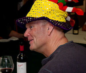 Fearless looking resplendent in his birthday cake hat