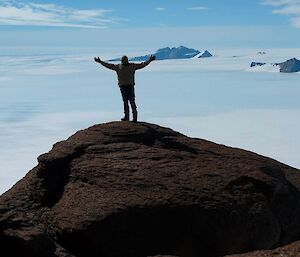 Clint on top of the world on the peak of Mt. Parsons