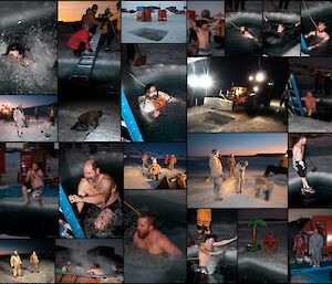 Collection of images from the 2011 mid-winter swim in the ice hole in Horseshoe Harbour