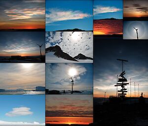 Images of cloud formations and meteorological effects around Mawson