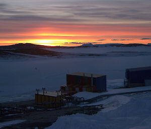 Lone skater on Horseshoe Harbour at sunset