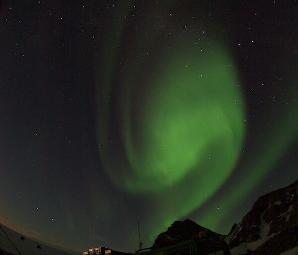 Aurora with Haggulunds vehicle in foreground