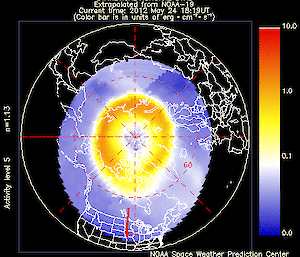 Northern polar activity showing similar activity to southern map