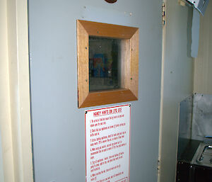 The hut door with its new installed window