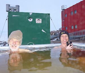 Two male expeditioners in the spa