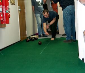 Expeditioner playing carpet bowls