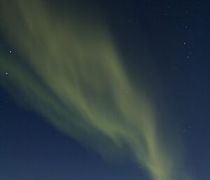 Night sky with lights of aurora with people on hill in foreground