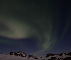 Night sky with lights of aurora