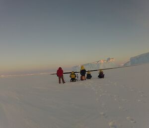 Our group photographing the penguin huddle