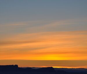 A golden-yellow sky in the evening