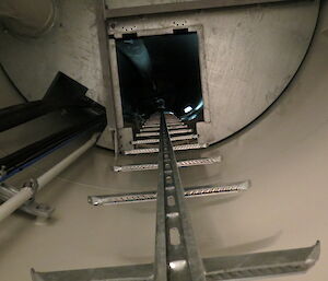 The ladder which must be climbed to gain access to the top of the turbine