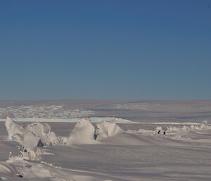 A long and wide crack in the sea-ice making the crossing hazardous