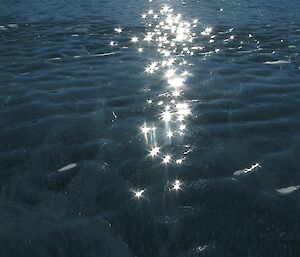 Surface of Lake Barkell showing reflective surface