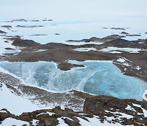 A glacial lake taken from the top of Chapman ridge