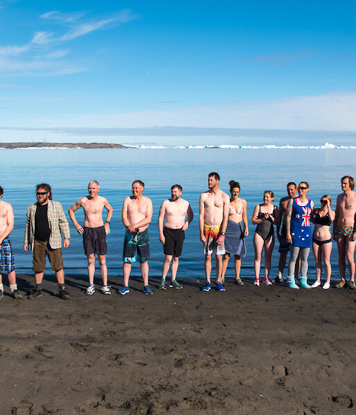 Davis station swimmers ready for their dip