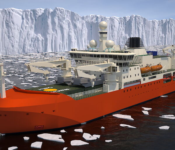 Computer generated image of the icebreaker.