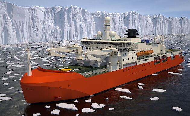 Computer generated image of the icebreaker.