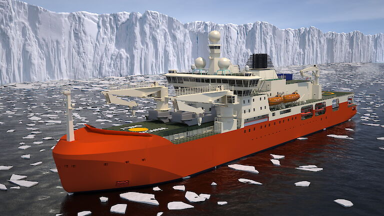 Computer generated image of the icebreaker.