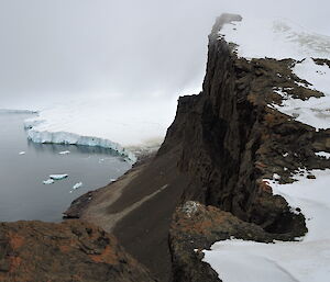 Photo of ice free cliff