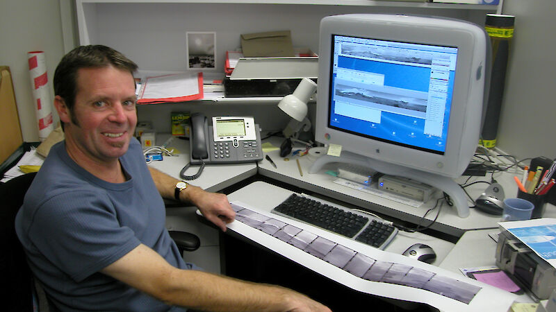 Wayne Papps sitting at a computer