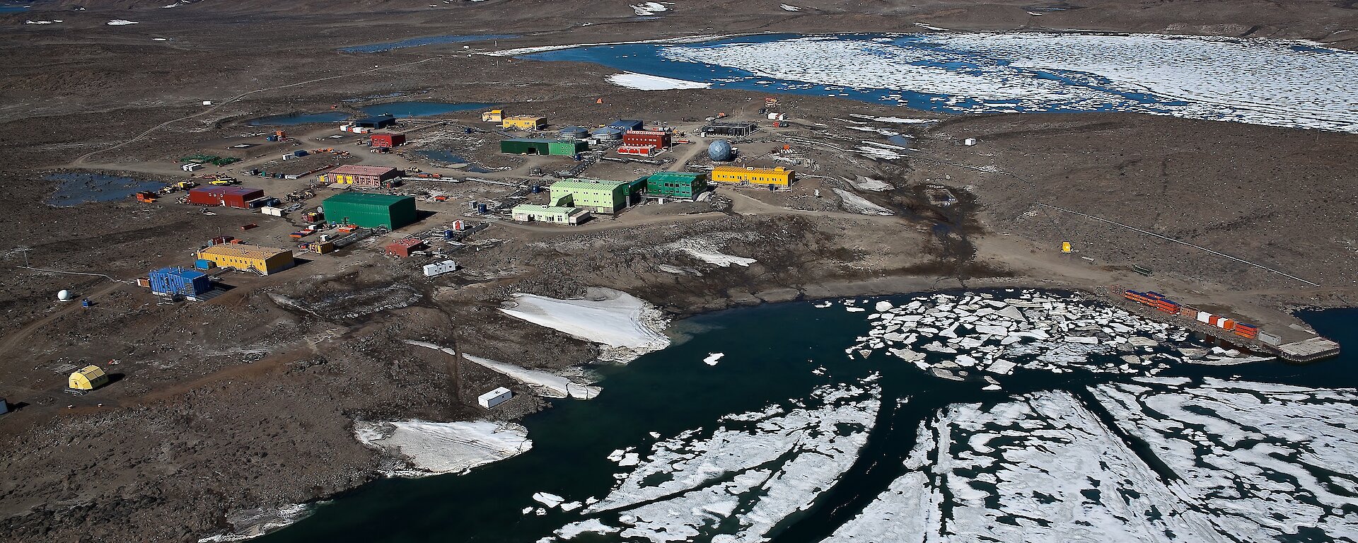 Aerial shot of Davis research station