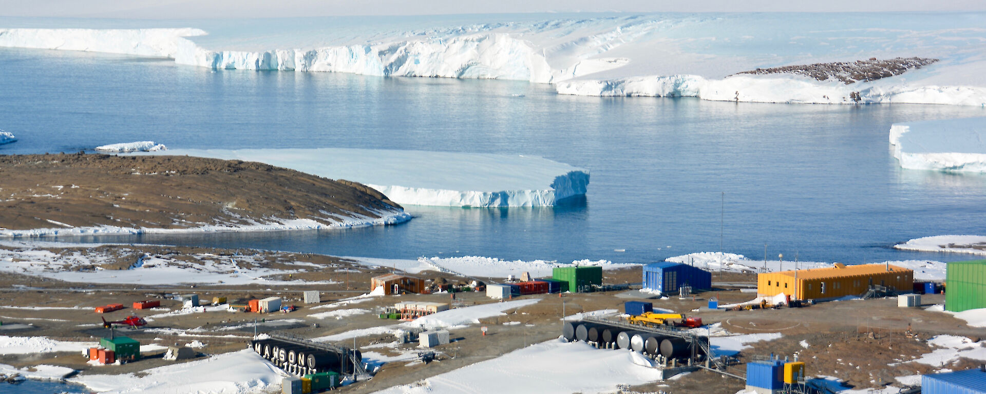 Aerial photo of Mawson research station