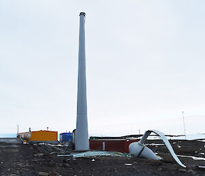 Broken wind turbine