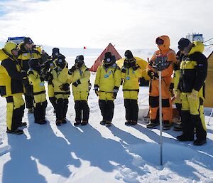 Ice coring demonstration.