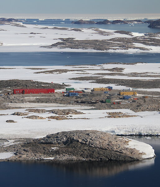 An aerial view of Casey station.