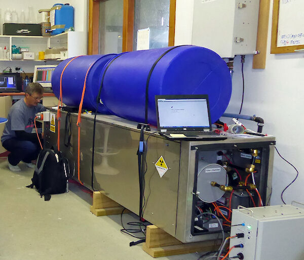 The ANSTO radon detector inside the clean air laboratory.