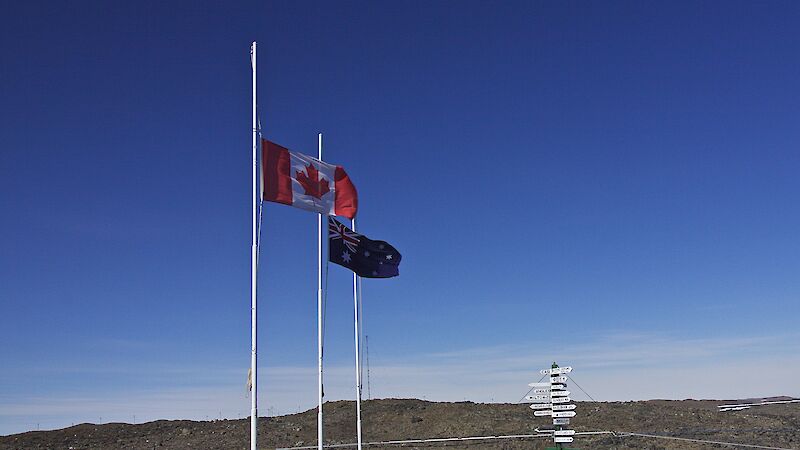 Flags at half mast